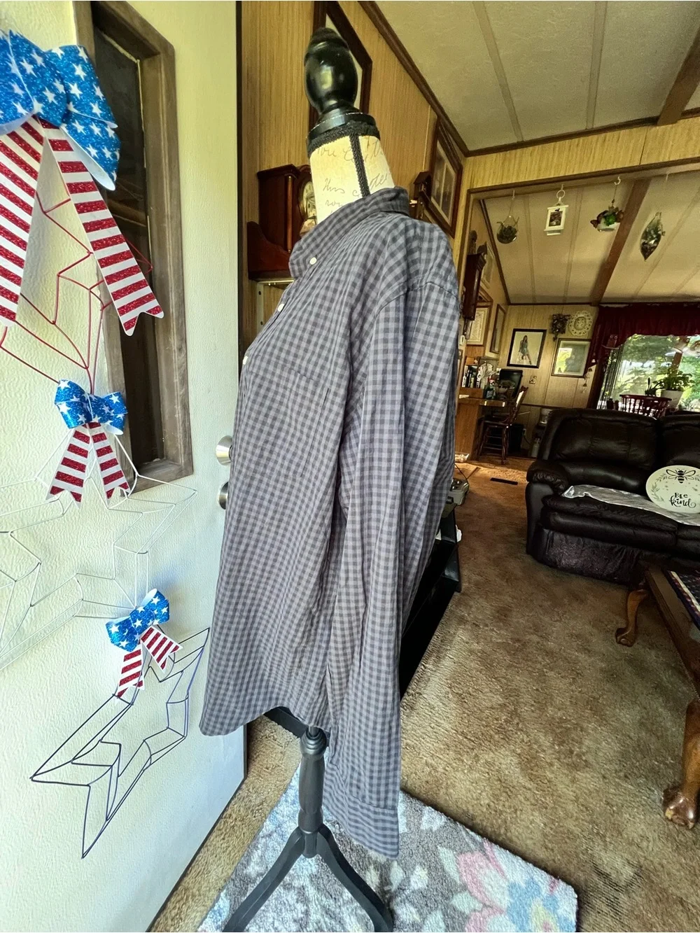 NWT men’s J. Crew plaid button down long sleeve cotton size XL.